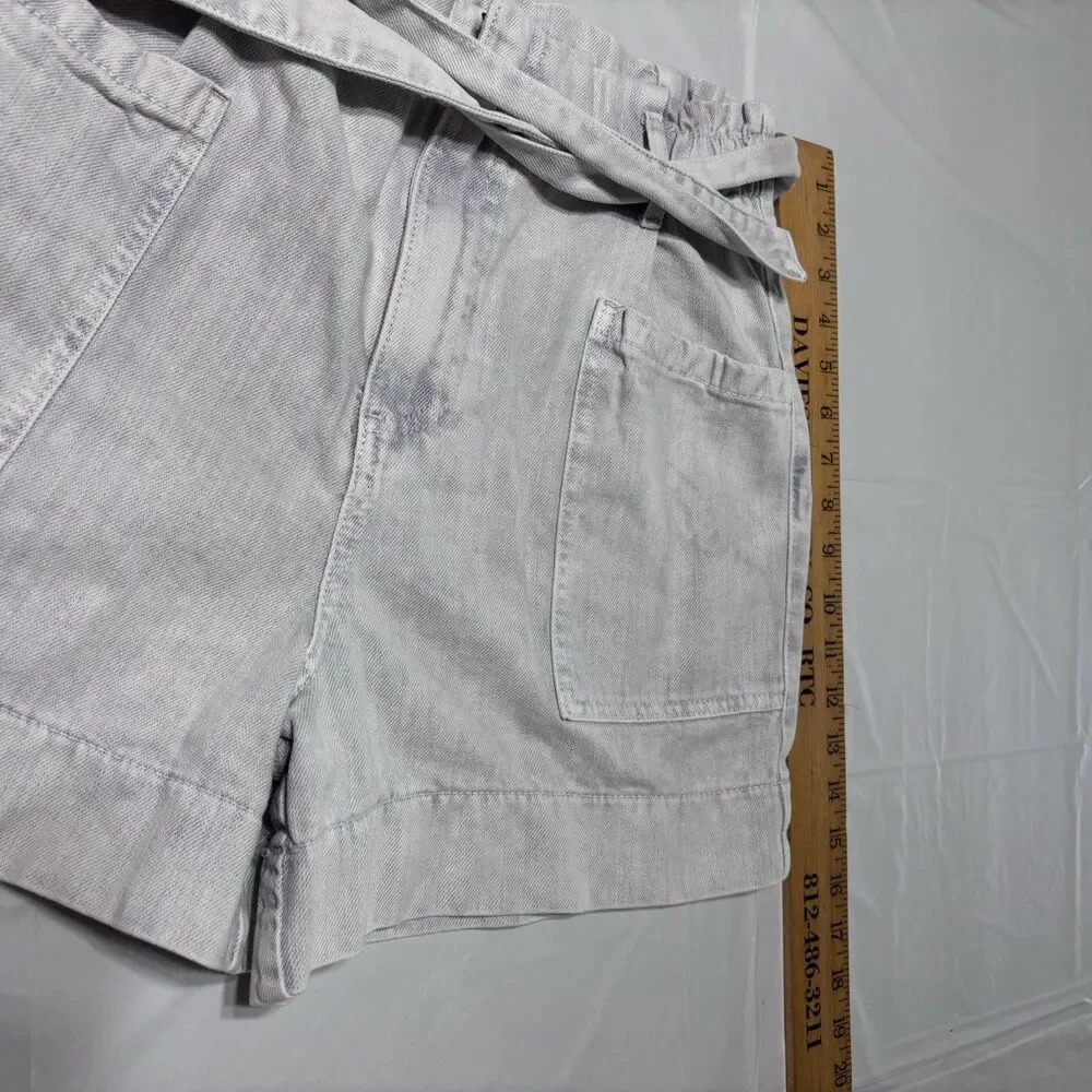 Pilcro Anthropologie Denim Shorts Women Elastic Waist Tie Light Wash Casual 27 - Picture 6 of 13